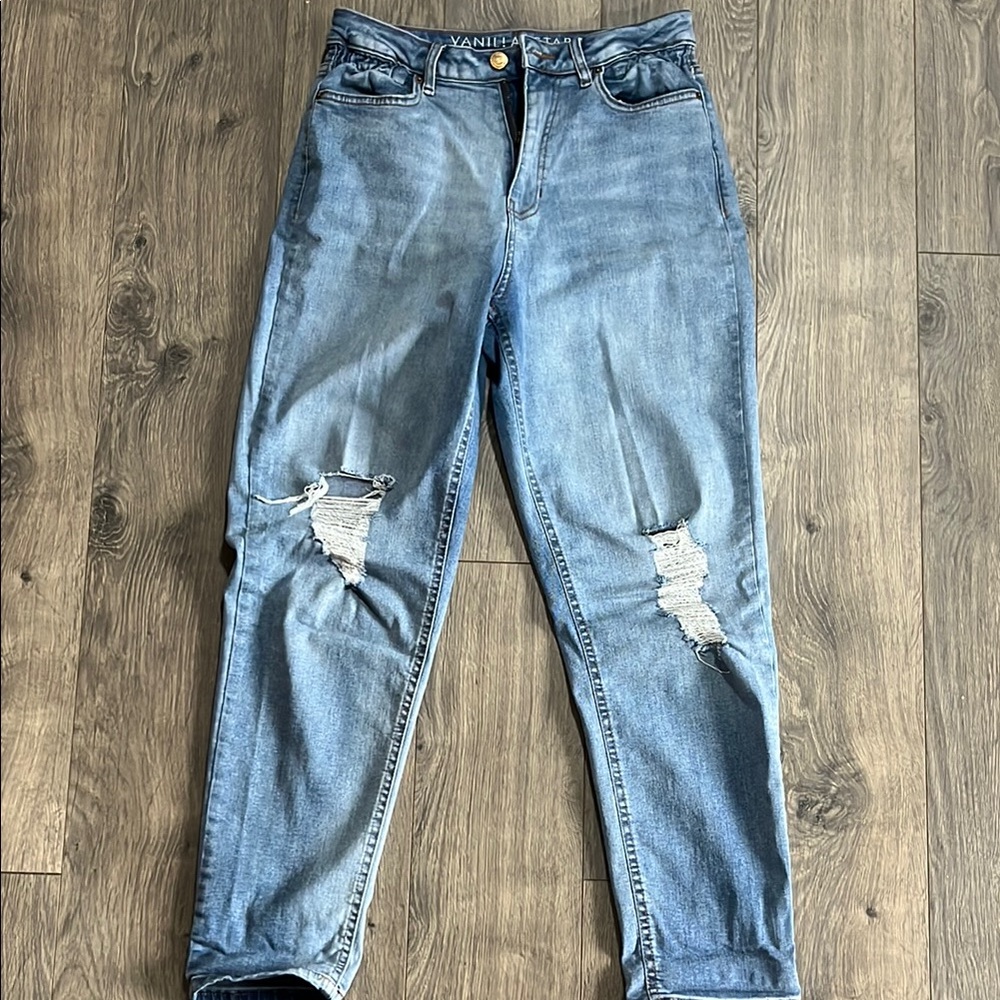 Vanilla Star Women's Blue Distressed Jeans